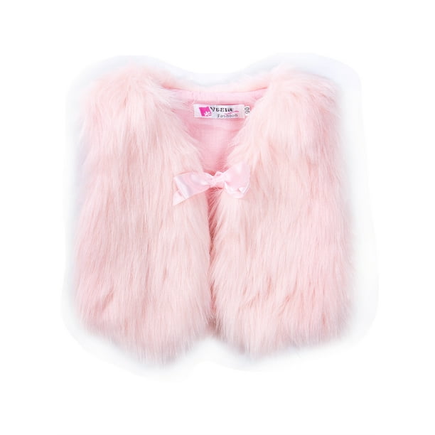 Toddler Girl Faux Fur Vest Coat Winter Warm Waistcoat Outerwear